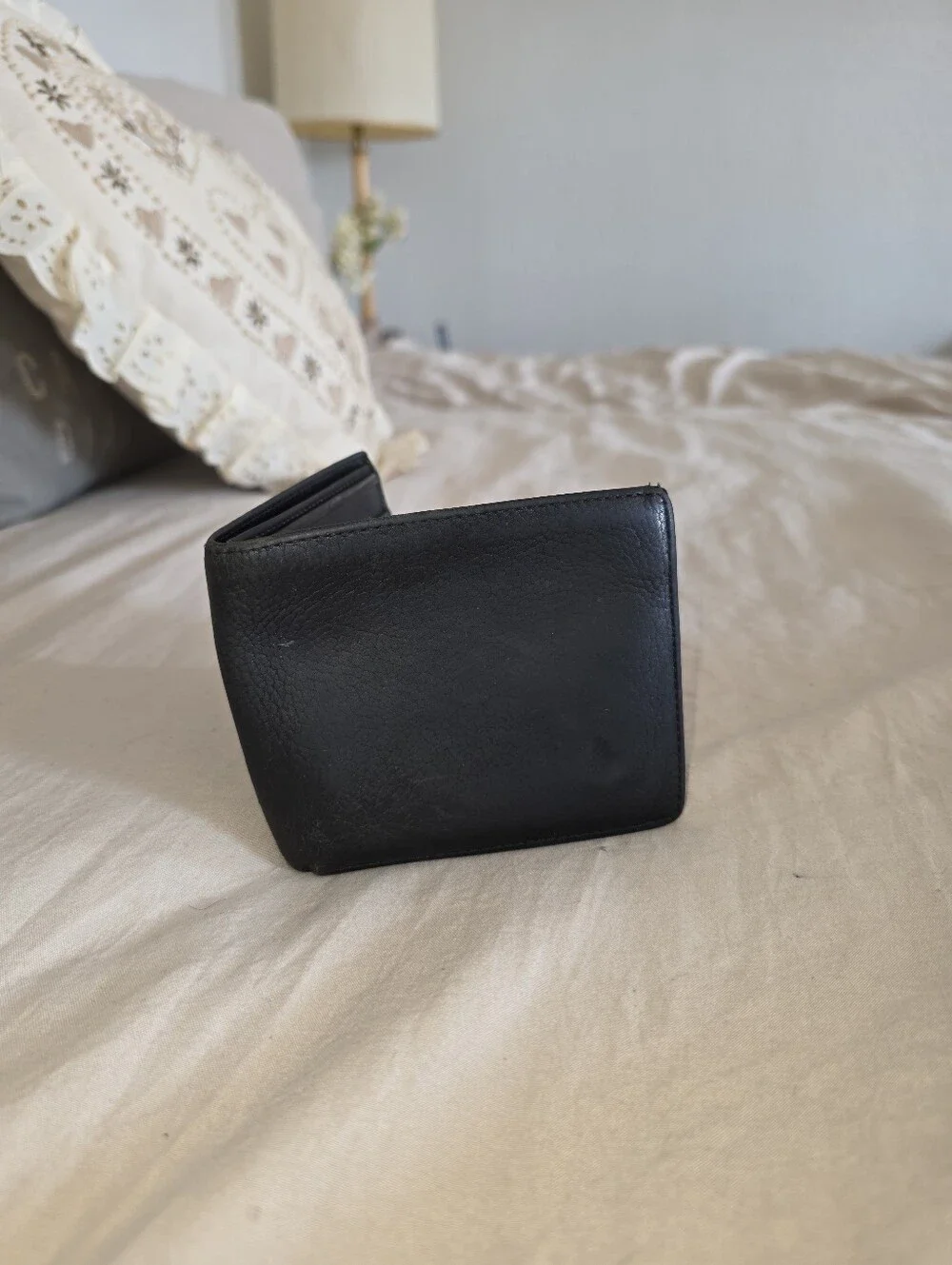 Vintage Coach Black Leather Bifold Wallet